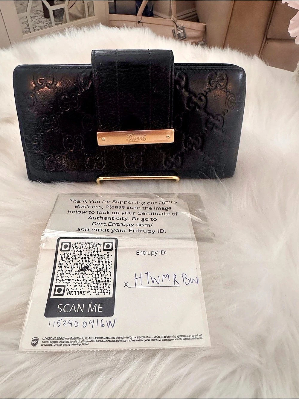 Gucci Guccissima GG Imprime Continental Flap Wallet Black
